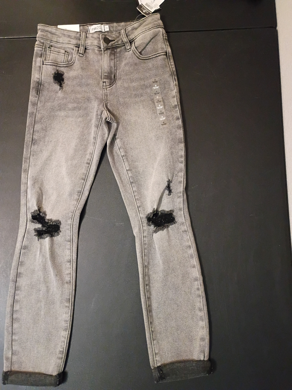 rue21 Women’s Grey Distressed Mid-Rise Skinny Jeans - Size 0